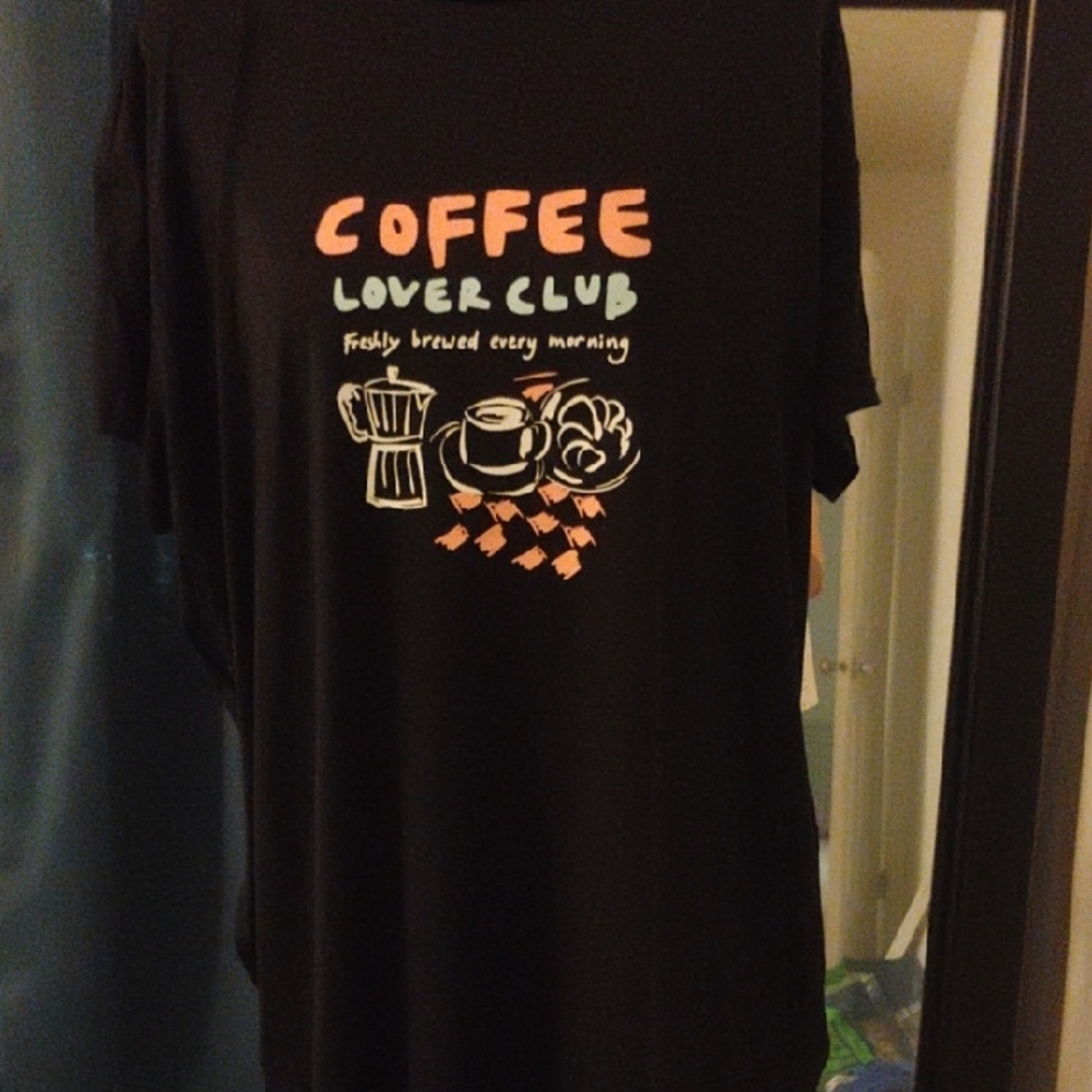 Women's Black Coffee Lover Club Sleep Shirt